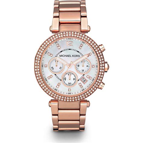 michael kors mk5491 rose gold parker designer watch rrp 229|michael kors parker rose gold bracelet.